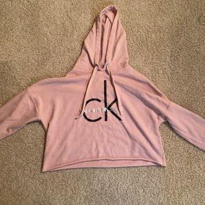 Pink Calvin Klein cropped sweatshirt